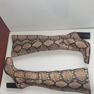 NEW Sam Edelman Sz 9 "Rylan" Snake Print Leather Over the Knee Boots